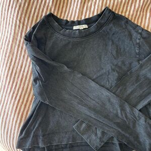 Z Supply Charcoal Crewneck Long Sleeve Tee